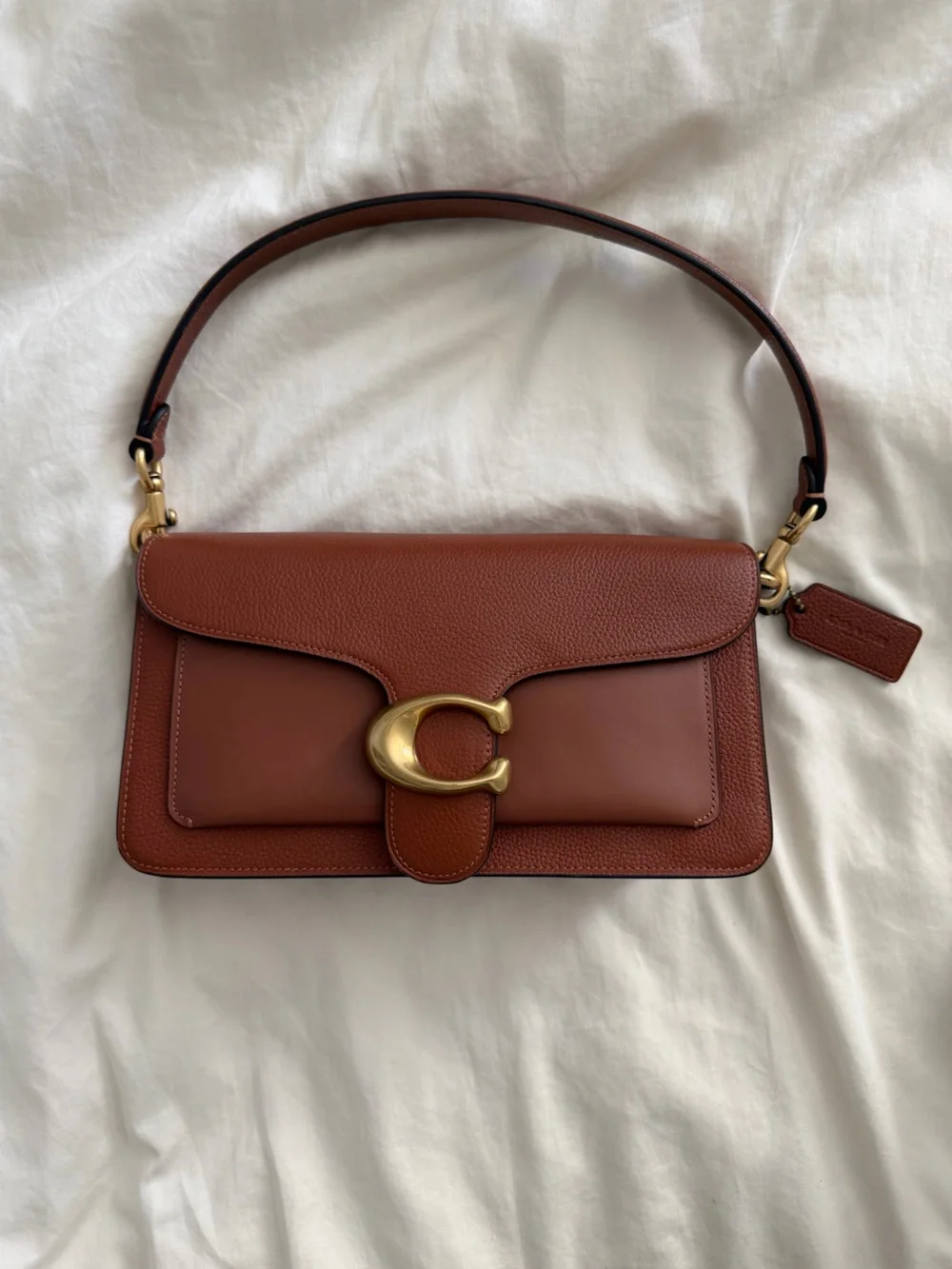 Authentic coach tabby brass/pecan shoulder bag
